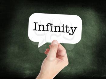 Infinity written on a speechbubble