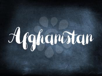 Afghanistan written on a blackboard