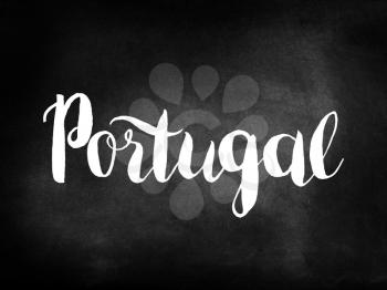Portugal written on a blackboard