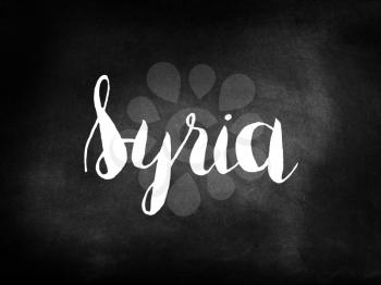 Syria written on a blackboard