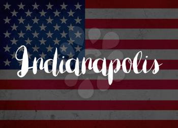 Indianapolis written with hand-written letters