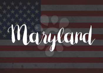 Maryland written on flag