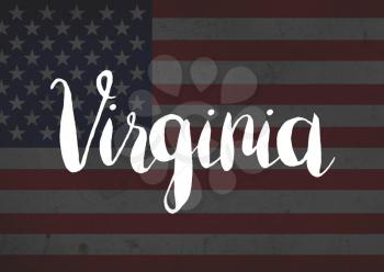 Virginia written on flag