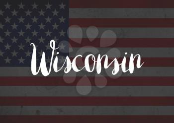 Wisconsin written on flag