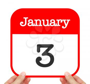 January 3 written on a calendar