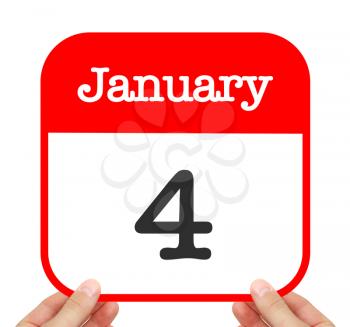 January 4 written on a calendar