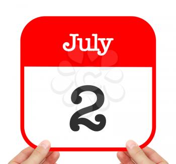 July 2 written on a calendar