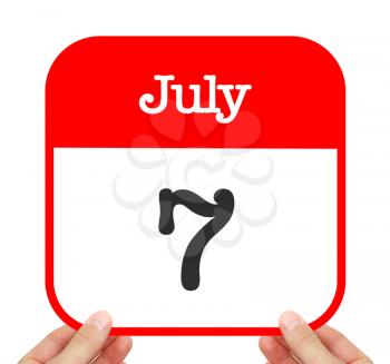 July 7 written on a calendar