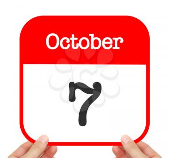 October 7 written on a calendar