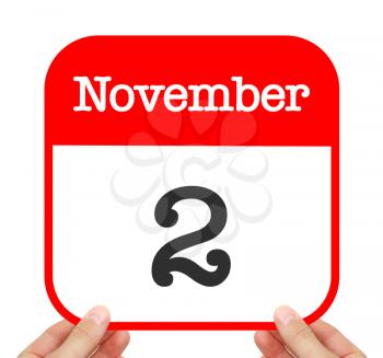 November 2 written on a calendar