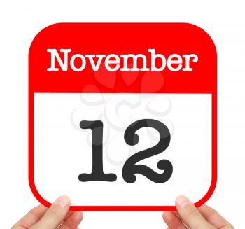 November 12 written on a calendar