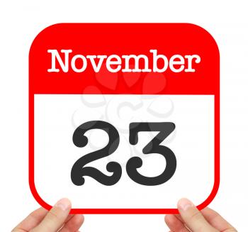 November 23 written on a calendar