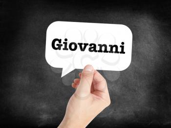 Giovanni written in a speechbubble 