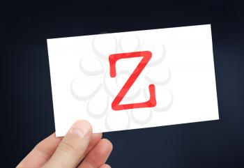 The letter Z on a card