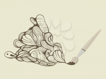Royalty Free Clipart Image of a Paint Brush Picture