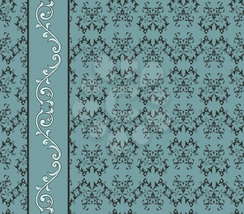 Royalty Free Clipart Image of a Background of a Floral Pattern with a Border