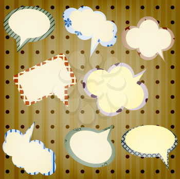 Royalty Free Clipart Image of a Background of Speech Bubbles