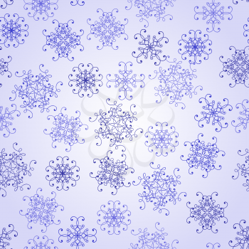 Vector Seamless Pattern with  Snowflakes, fully editable eps 10 file with clipping masks and seamless pattern in swatch menu