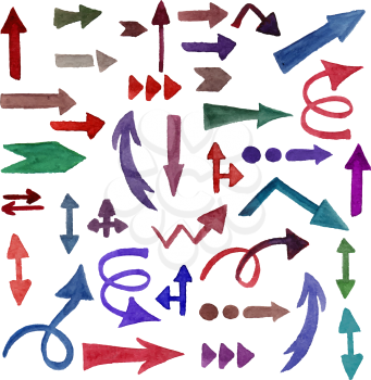 Vector Watercolor Arrows, they can be used separately
