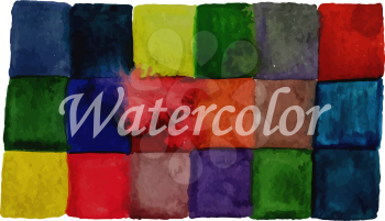 Vector Watercolor Checked Background for Your Message