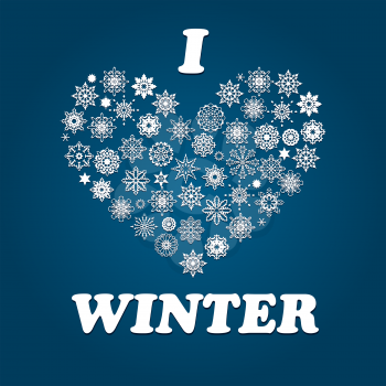 Vector I Love Winter Greeting Card