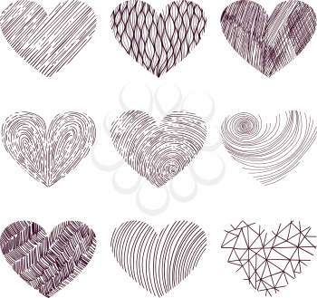 9 vector funky hearts