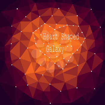 Vector Heart Shaped Galaxy Illustration