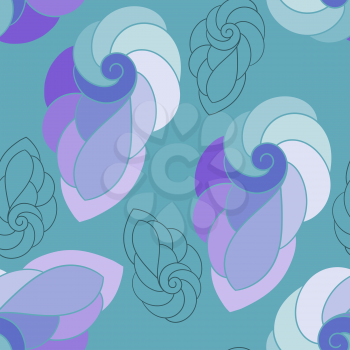 Vector Seamless Pattern with Sea Shells