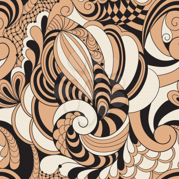 Vector Abstract Seamless  Doodle Pattern 