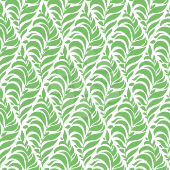 Vector Seamless Spring Pattern with Green Branches