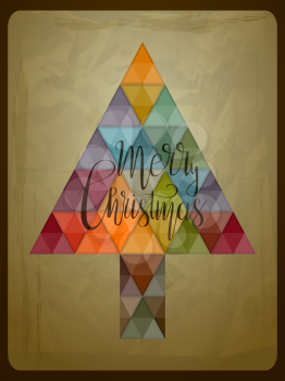 Vector  christmas greeting card with fir tree and Christmas Greetins, eps 10 file with transparency effects