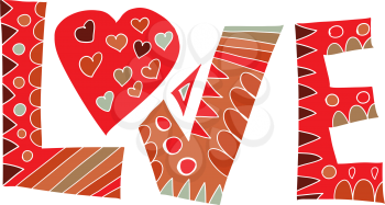 Love vector illustration. Hand Drawn Doodle style.
