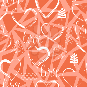 Vector Valentine's Day Background. Seamless Pattern with Hearts