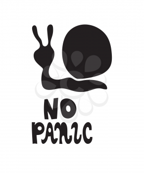 Vector No Panic slogan. Hand drawn lettering about panic during pandemic times
