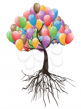 Royalty Free Clipart Image of a Balloon Tree