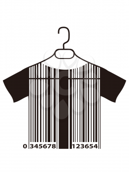 Royalty Free Clipart Image of a Barcode T-Shirt