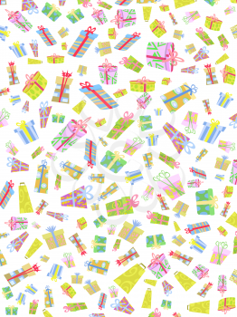 Royalty Free Clipart Image of a Bunch of Presents