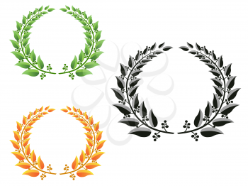 Royalty Free Clipart Image of Laurel Wreaths