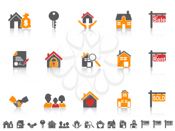 isolated simple color real estate icon on white background