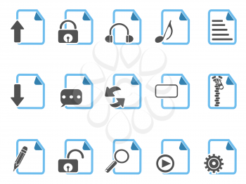 isolated Document icons ,blue series on white background