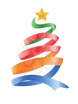 the colorful happy Christmas tree for Christmas design