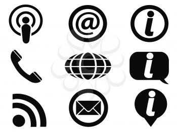 isolated black information icons set from white background
