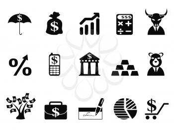 isolated investing and Finance icons set from white background