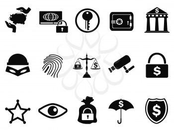 isolated bank security icons set from white background