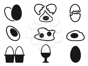 isolated egg icons set from white background 