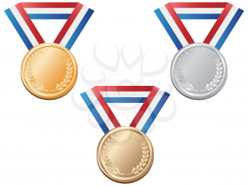 isolated sport medals from white background