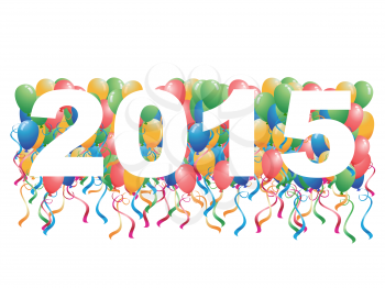the background of 2015 new year calendar on balloons