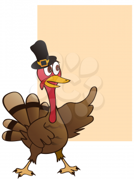 the thanksgiving background of isolated turkey with blank sign