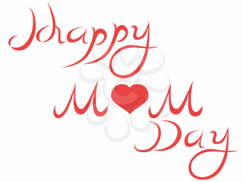 hand-drawn happy mother's day letters on white background
