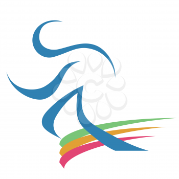 isolated runner logo design on white background